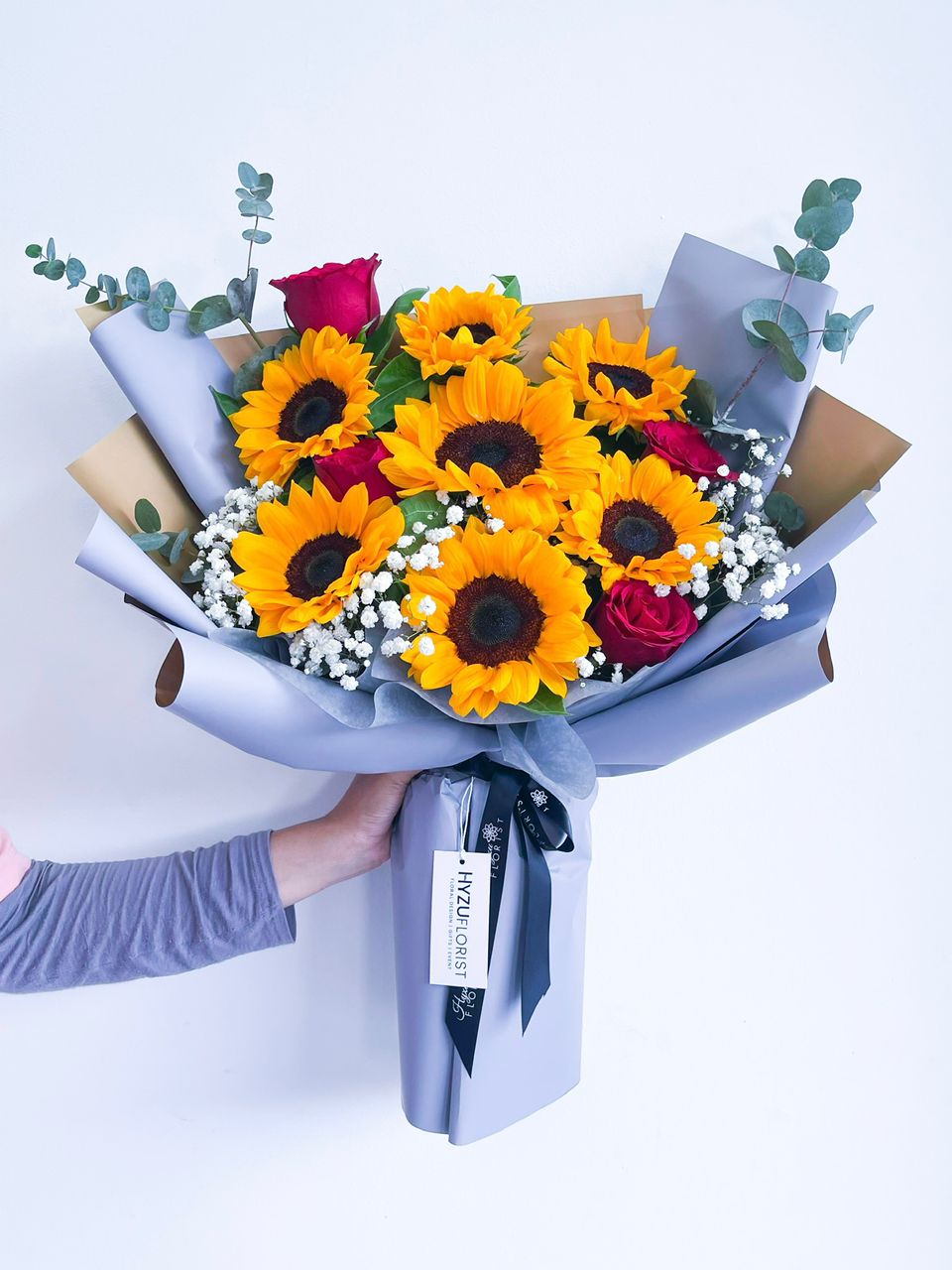 Large Fresh Sunflowers-Roses Bouquet