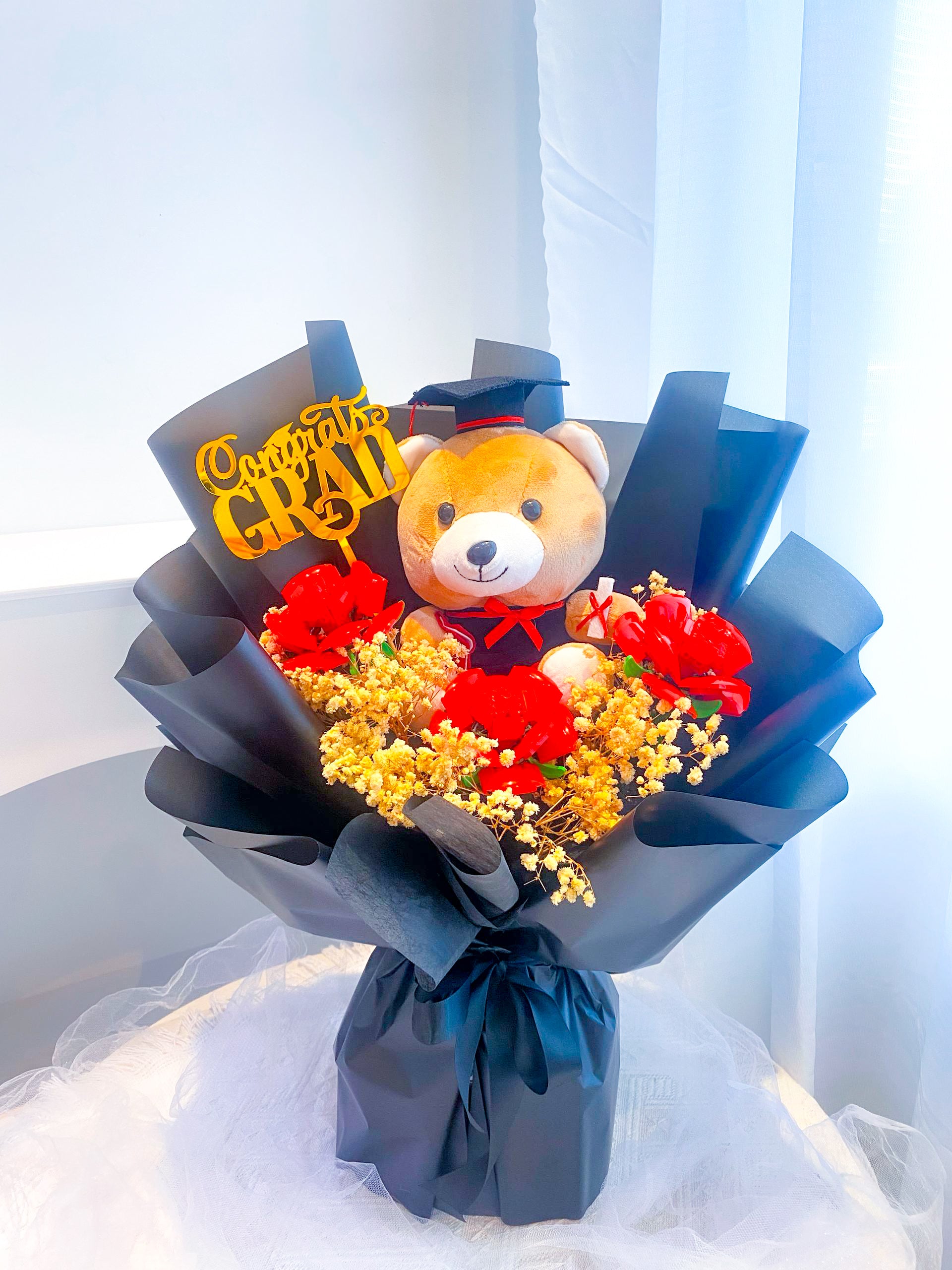 Lego Roses Bouquet with Grad Teddy