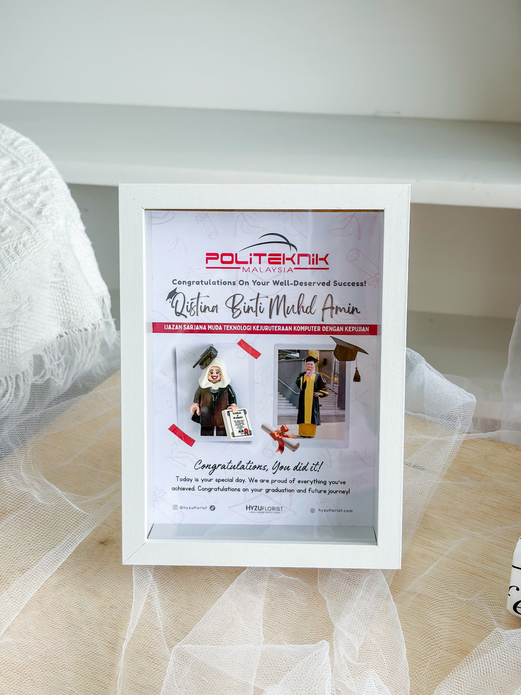 Graduation Lego Frame with Mini Photo