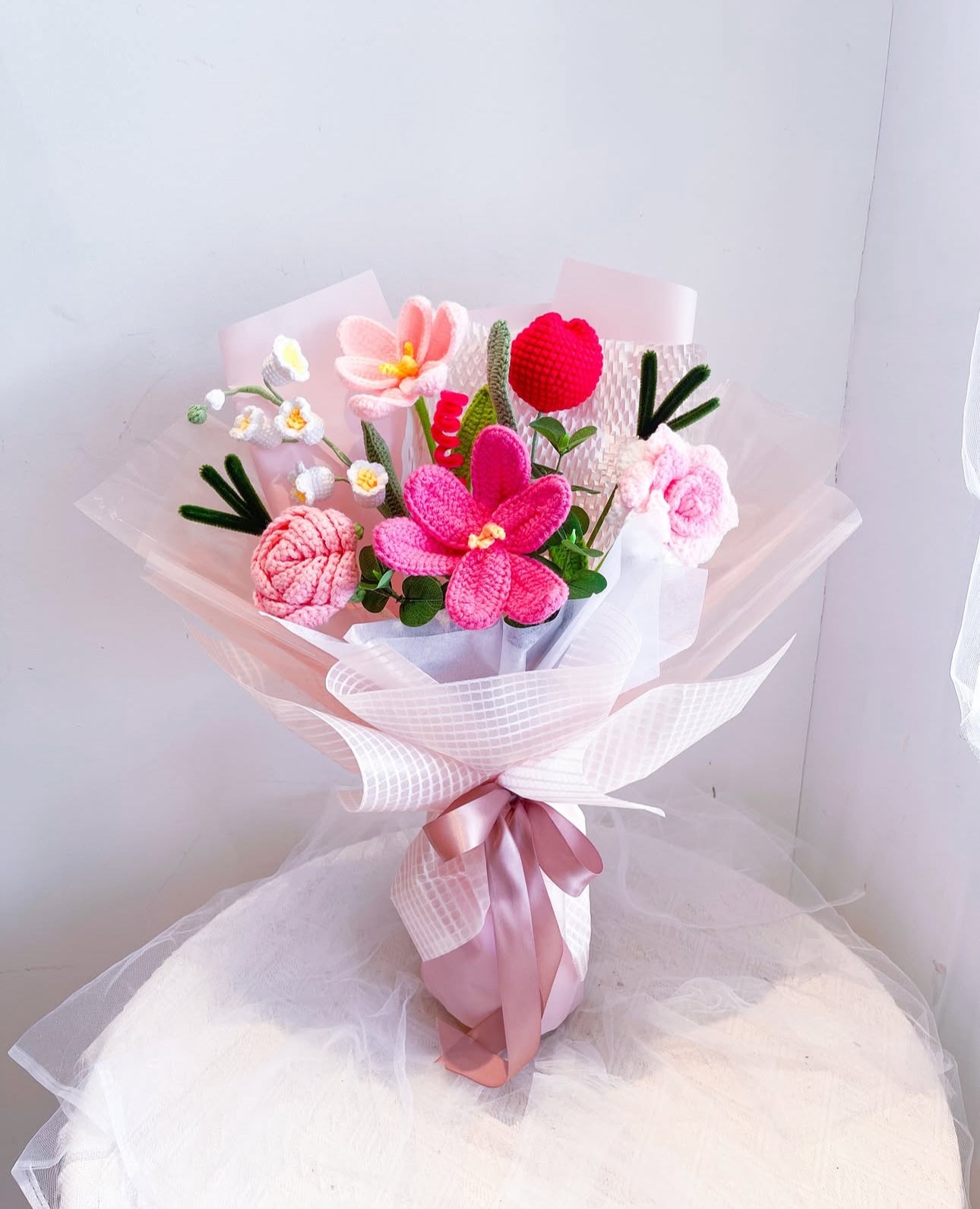 Crochet Mix Bouquet Blush Set