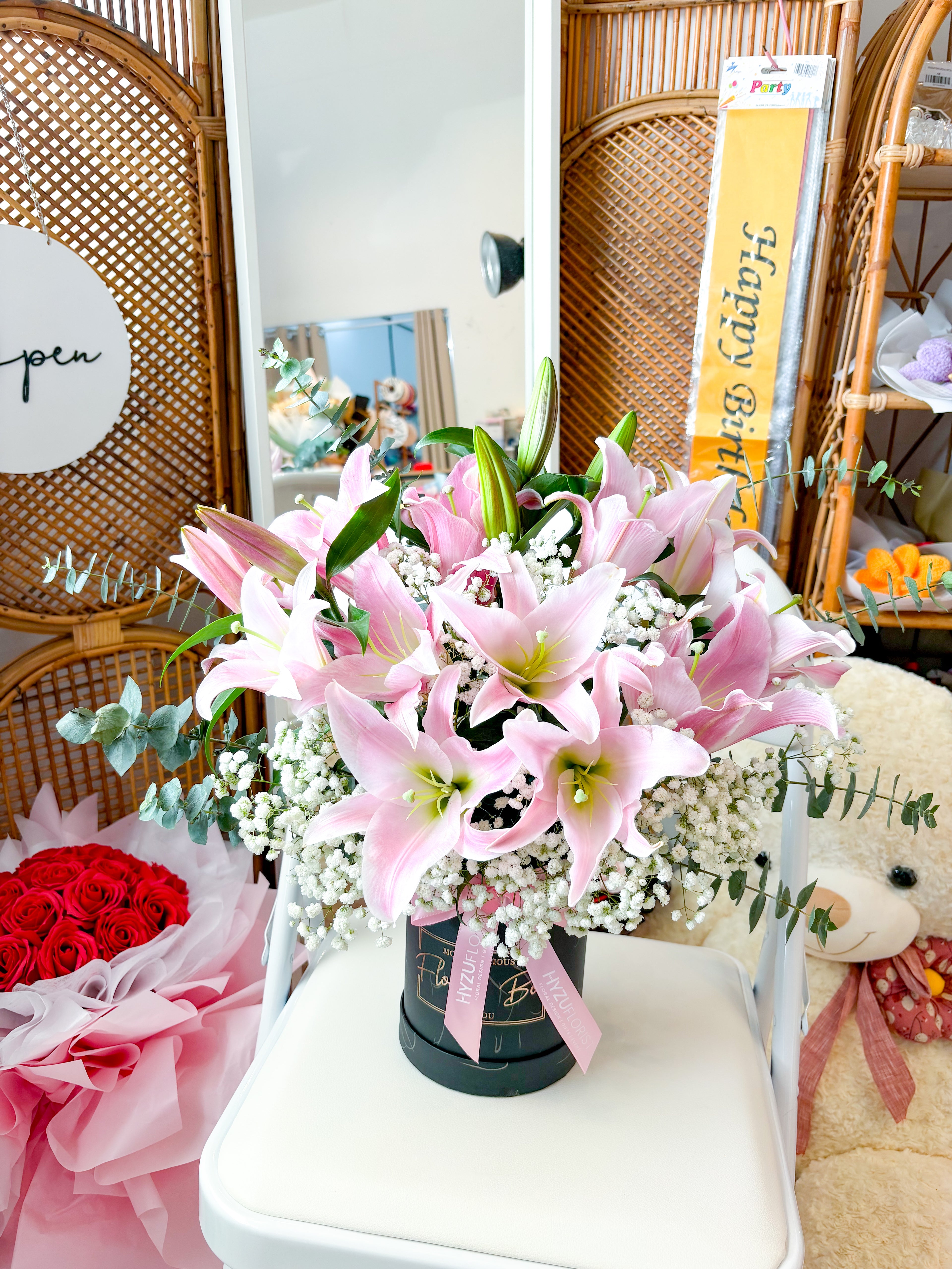 Fresh Lilies Arrangement Box