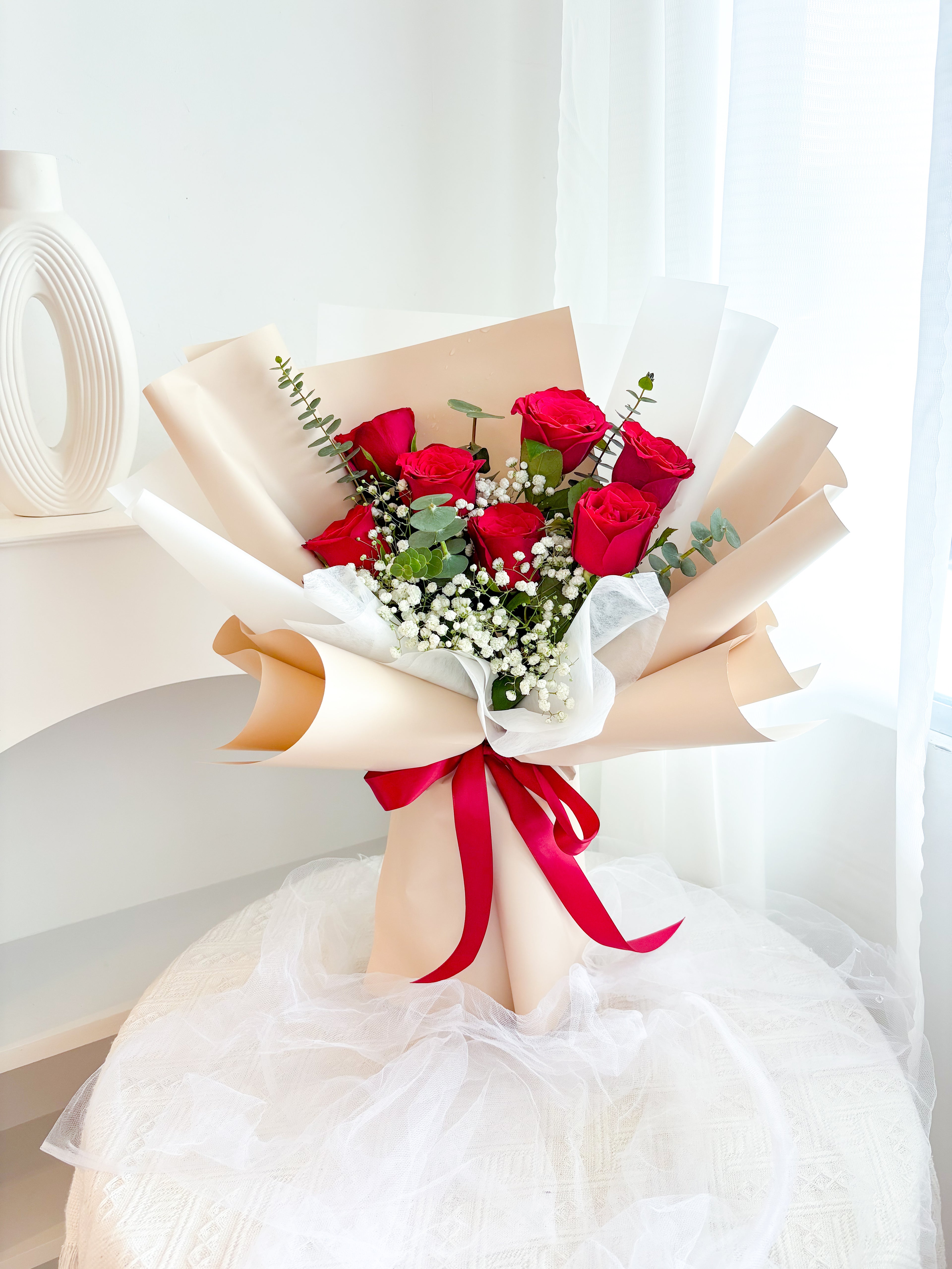 7 Stalks Fresh Roses Bouquet