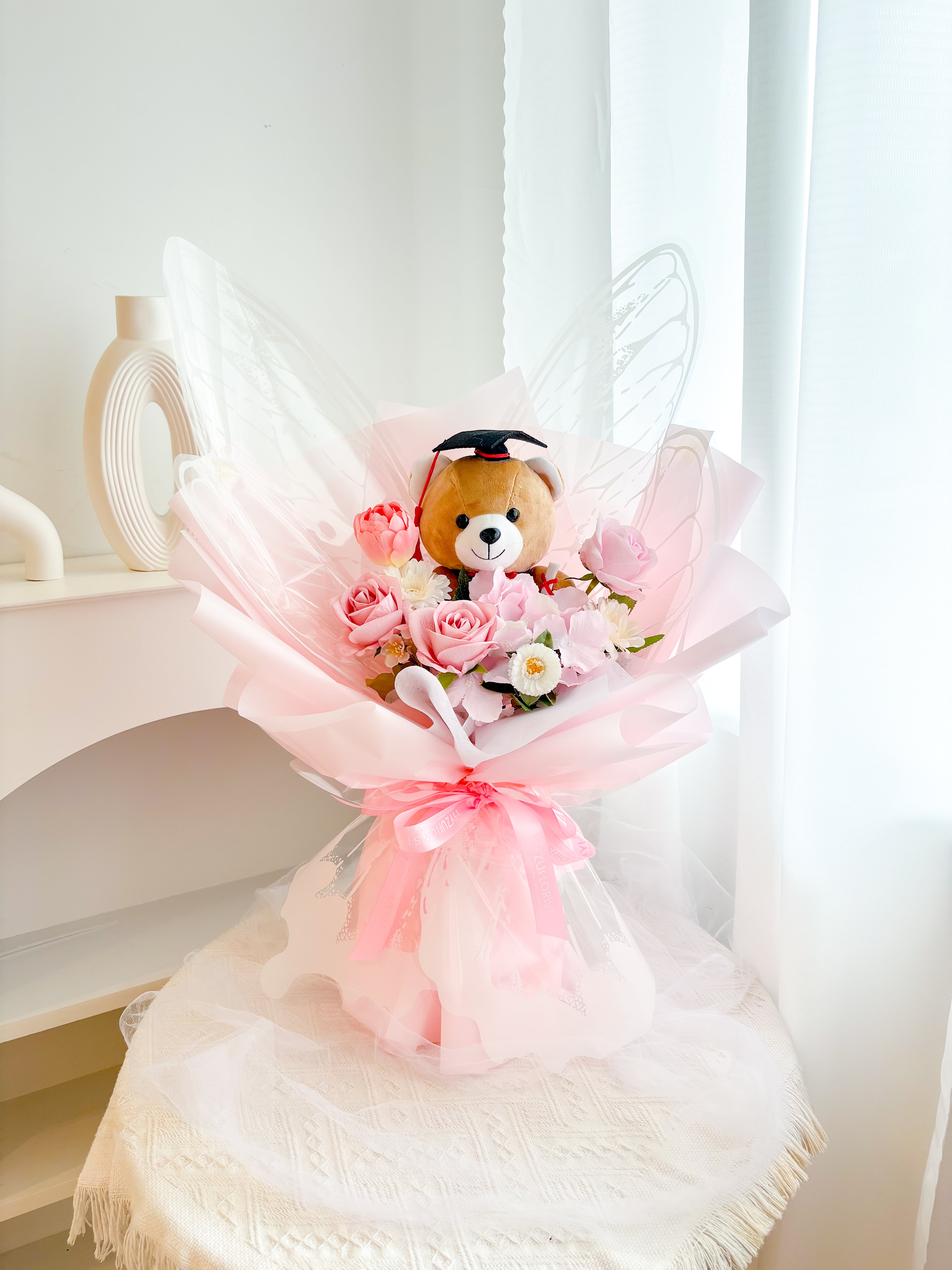 Artificial Butterfly Bouquet Blush Set