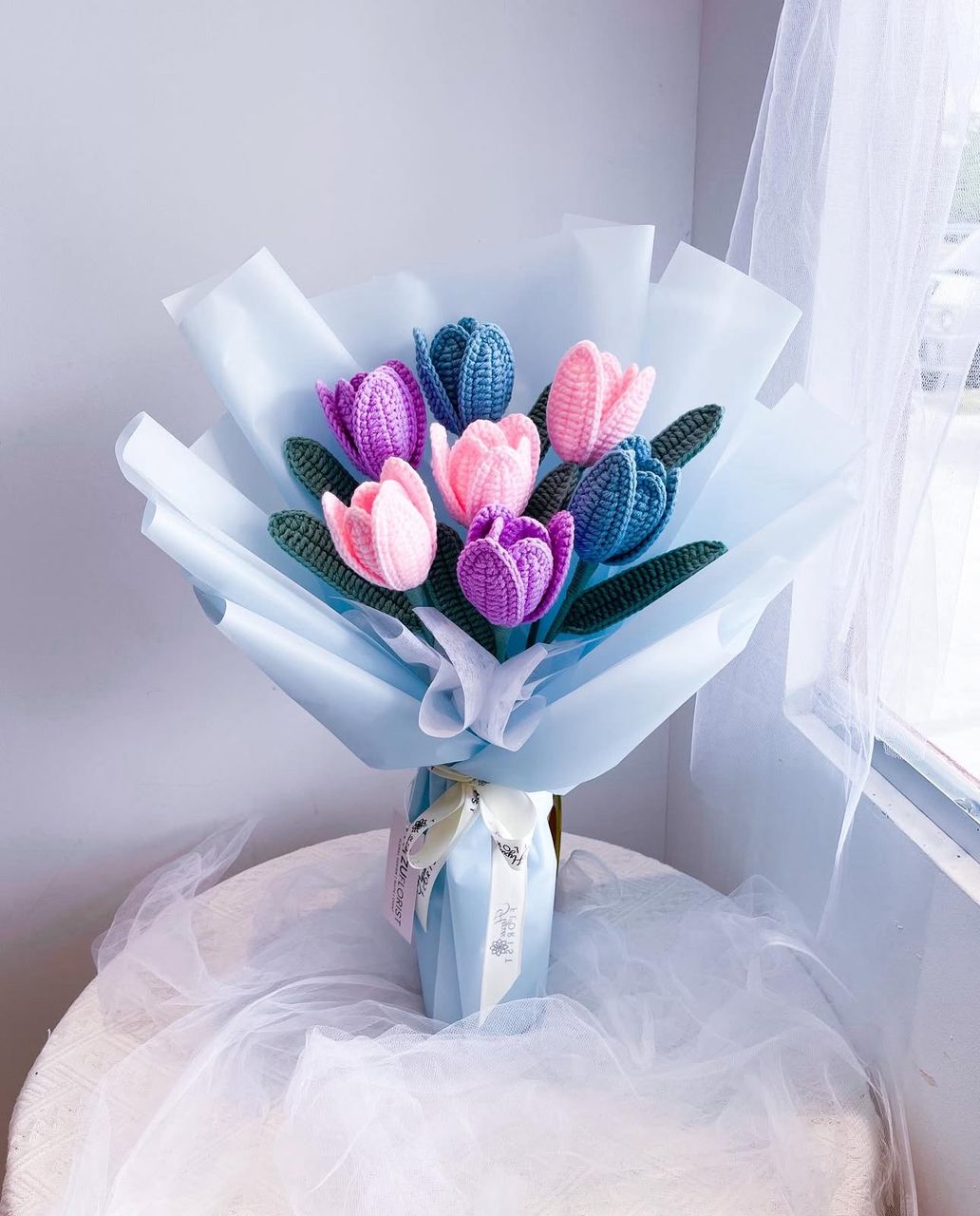 Crochet Tulips Bouquet Rainbow Set