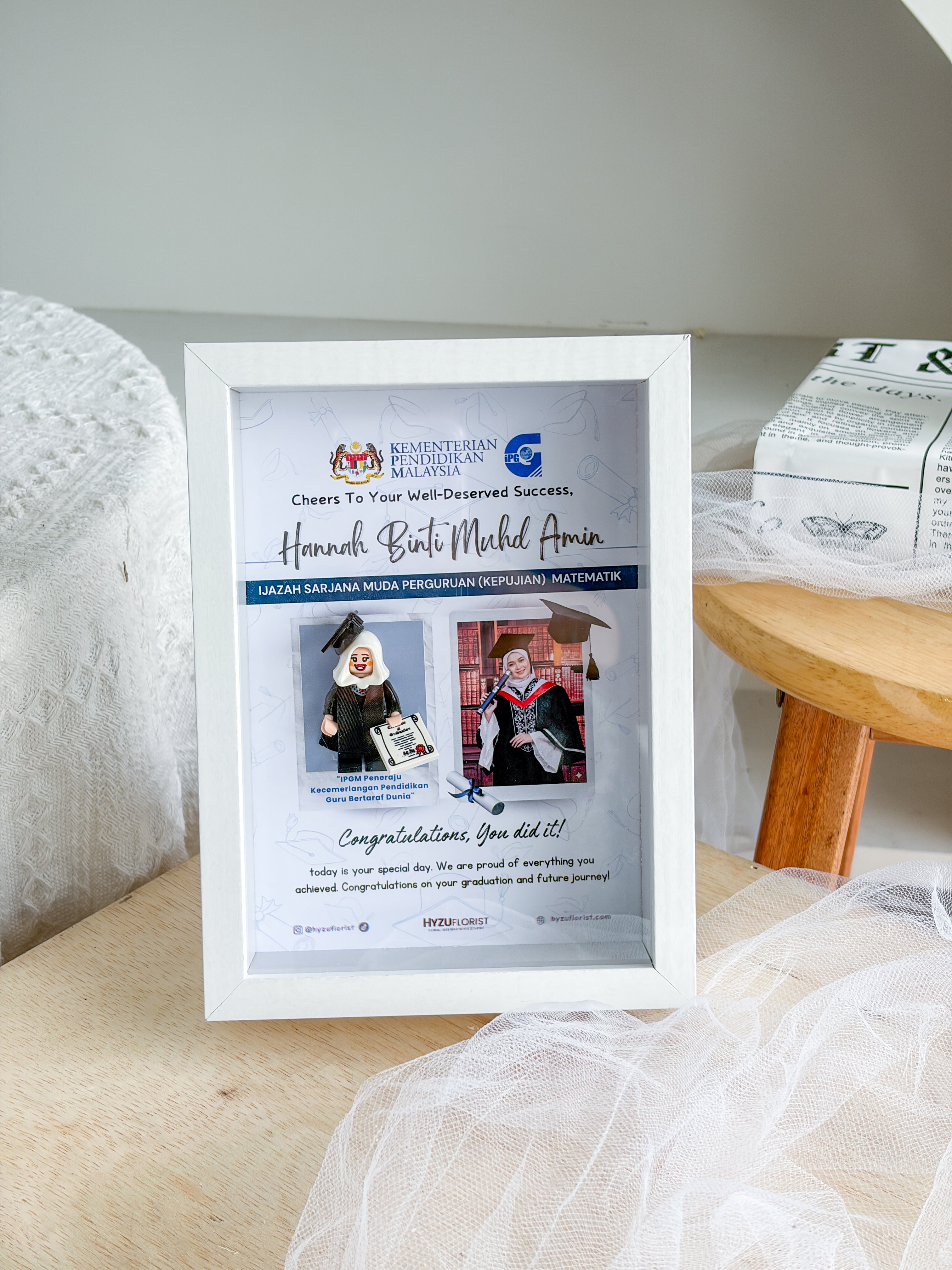 Graduation Lego Frame with Mini Photo