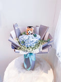 Fresh Hydrangea Bouquet with Grad Teddy