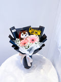Small Gerbera Bouquet with Grad Teddy