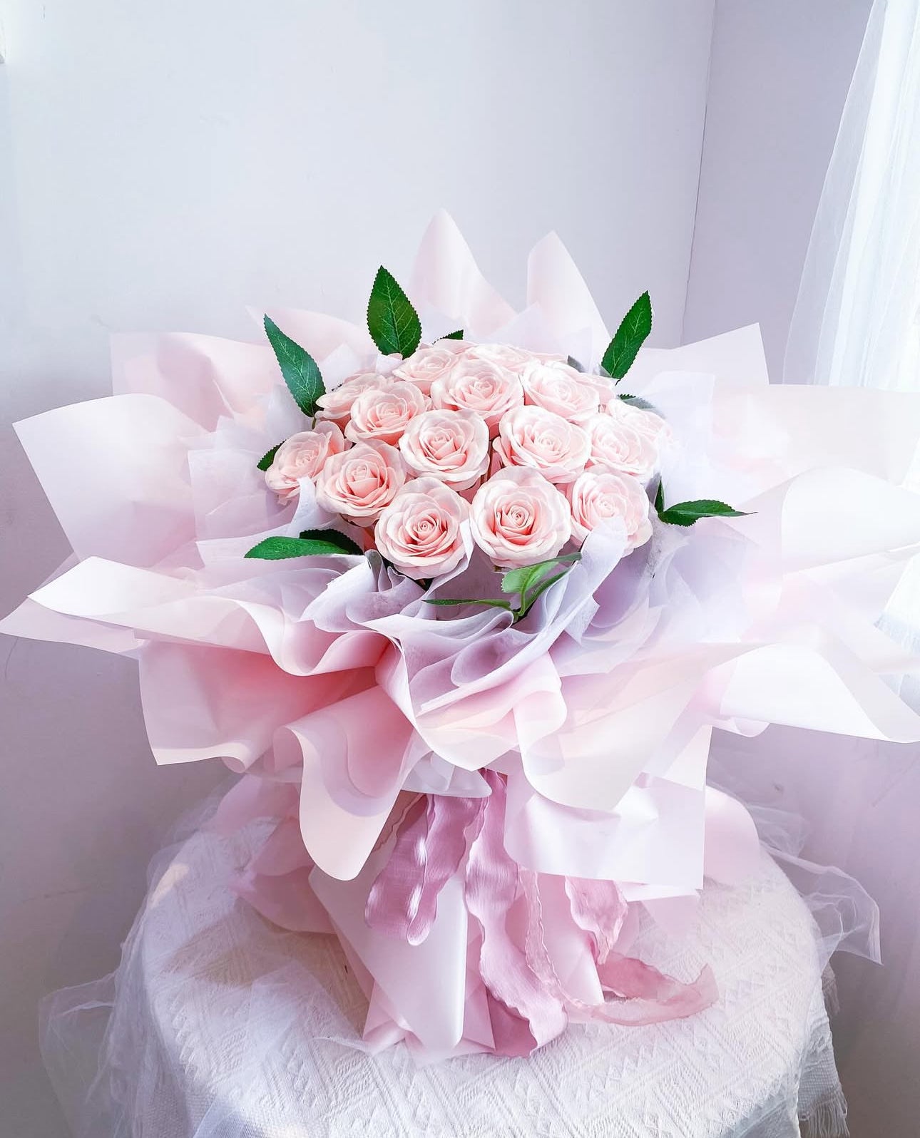 Standard Artificial Scented Roses Round Bouquet