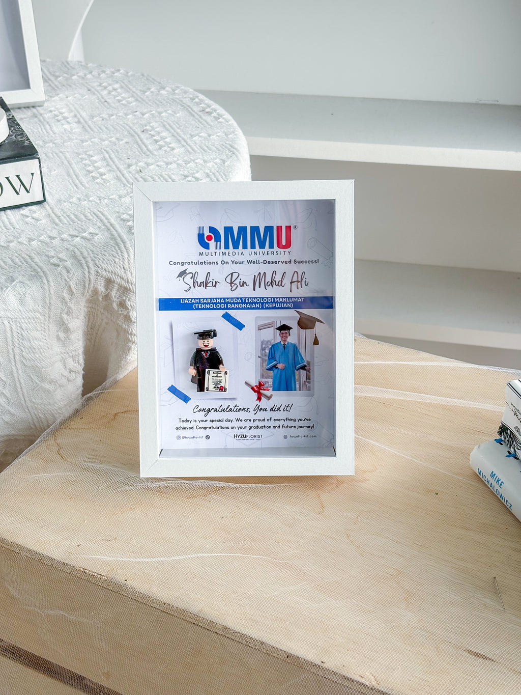 Graduation Lego Frame with Mini Photo