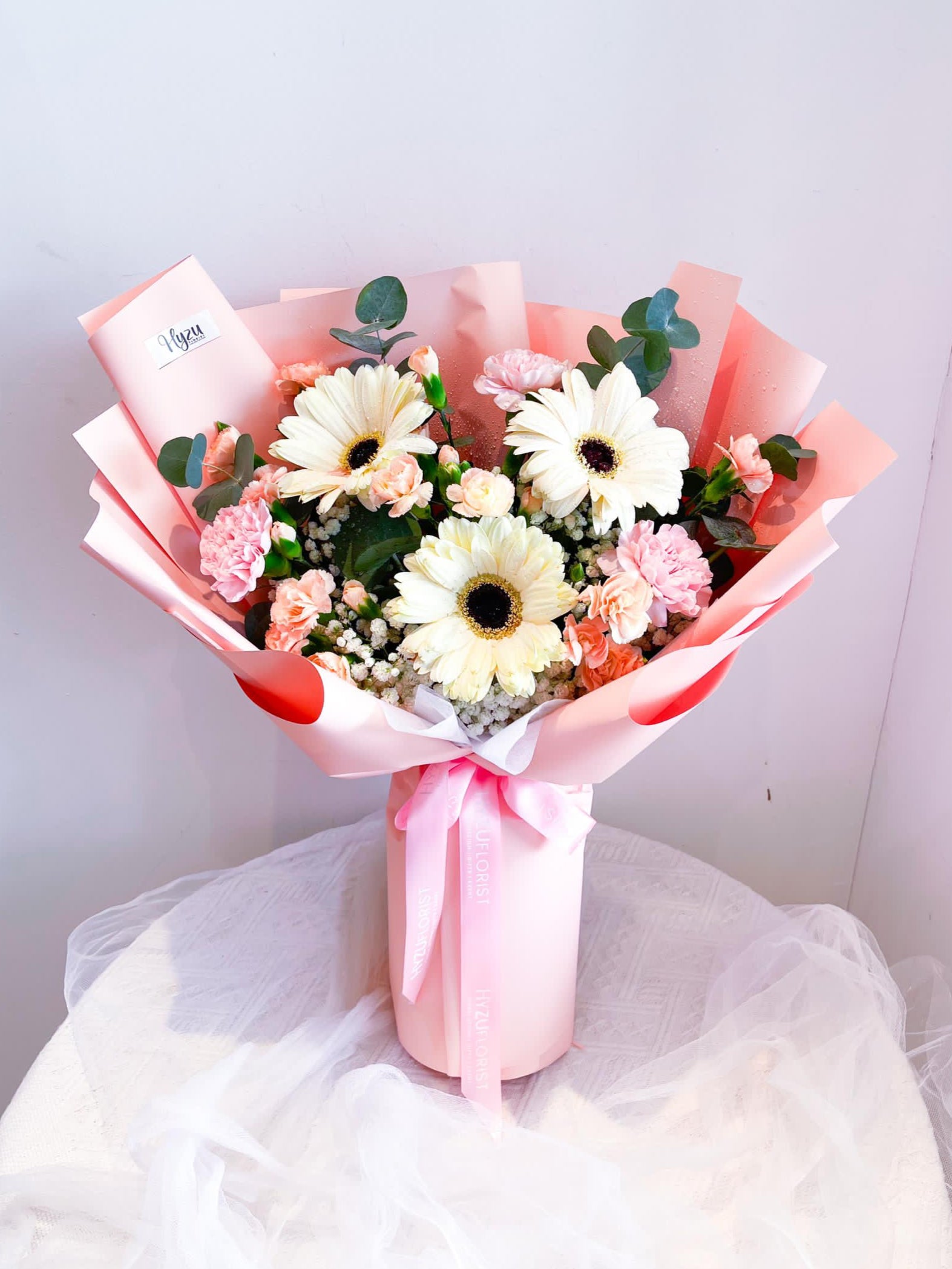 Fresh Gerberas-Carnations Bouquet