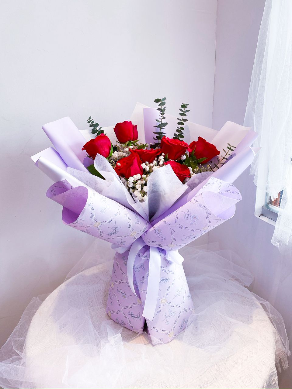 7 Stalks Fresh Roses Bouquet