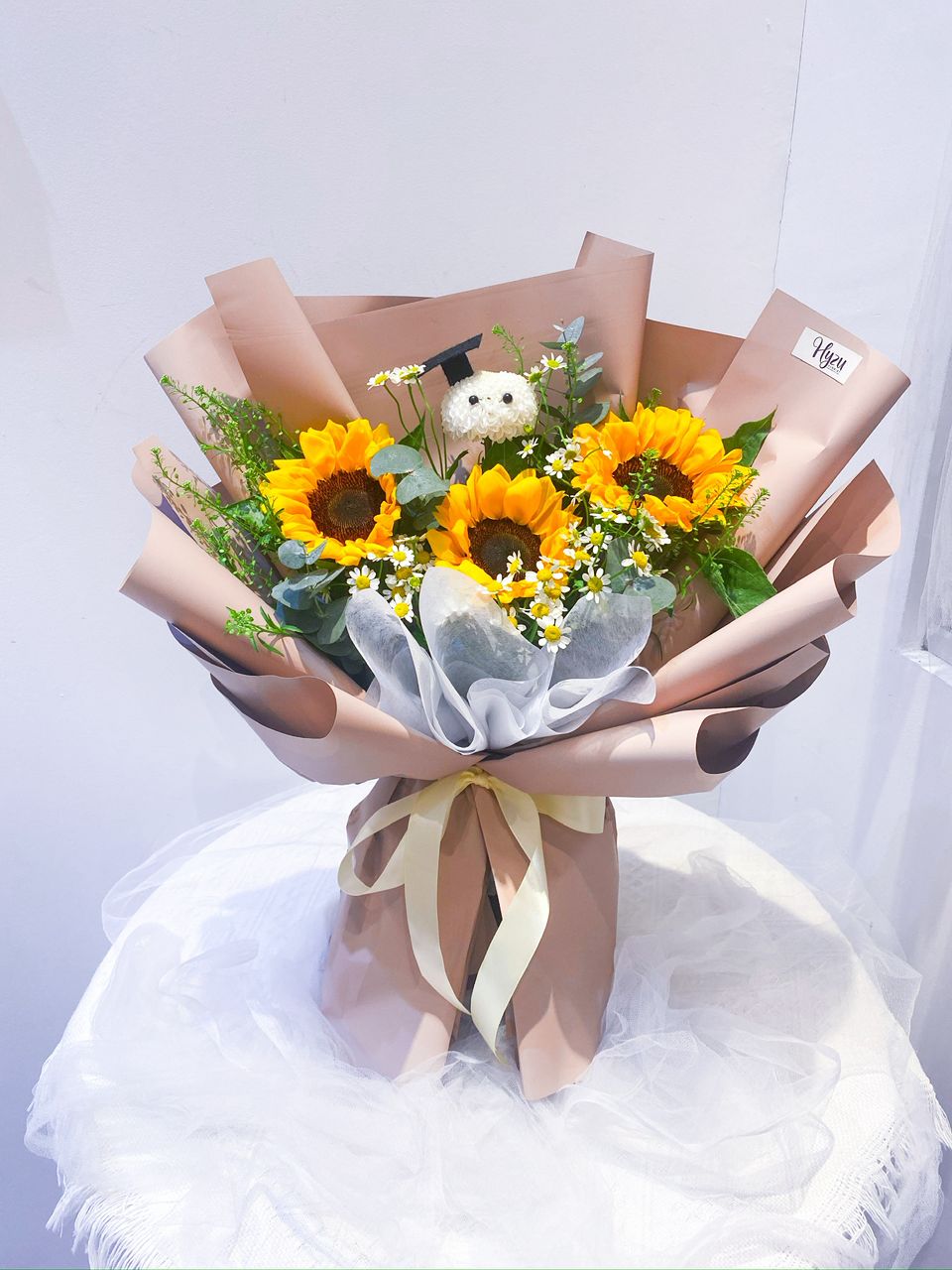 Trio Sunflowers Bouquet Grad Edition