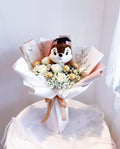 Standard Ferrero & Soap Roses Bouquet with Grad Teddy