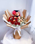 Large Ferrero & Soap Roses Bouquet with Premium Grad Teddy