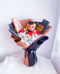 Basic Ferrero & Soap Roses Bouquet with Grad Teddy