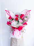9 Stalks Fresh Roses Butterfly Set
