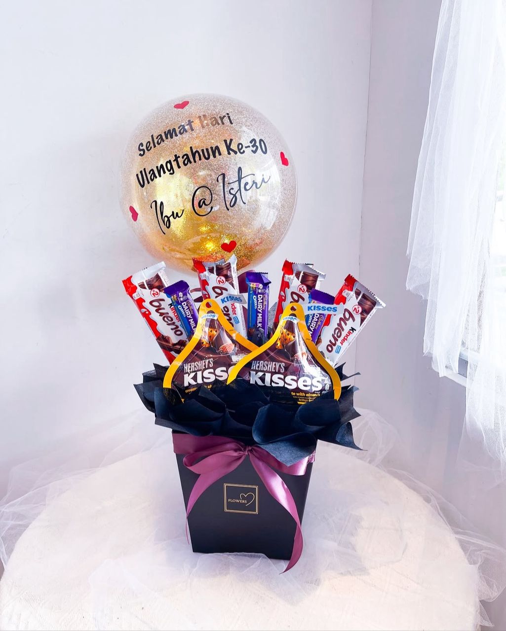 Chocolate Box with Glitter Balloon